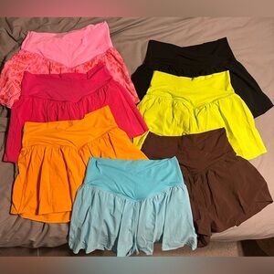 Lot of Aerie Offline Crossover Flowy Shorts - 7 pairs Size Large